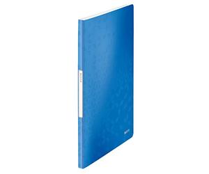 Leitz A4 Display Book, 20 Pockets, 40 Sheet Capacity, Transparent Pockets, Metallic Blue, WOW Range, 46310036