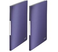 Leitz A4 Display Book, 20 Pockets, 40 Sheet Capacity, Transparent Pockets, Titan Blue, Style Range, 39580069 (Pack of 2)