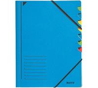 Leitz A4 Divider Book, Holds Up to 200 Sheets, 7 Compartments, Elastic Closure, Blue, Office Range, 39070035
