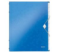 Leitz WOW Divider Book 46340036 – A4, 12-compartment index, holds 200 sheets, metallic blue