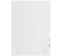 Leitz A4 File Folders, Pack Of 100, Non Toxic Plastic, Embossed Mat Surface, 140 Micron Thick, 100% Recyclable, Clear