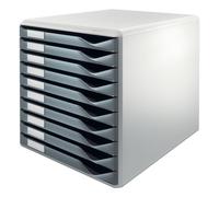 Leitz 52810089 10 A4 Drawer Cabinet, Organiser, Form Set, Dark Grey