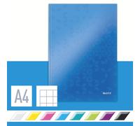 Leitz A4 Hard Cover Notebook, Blue (80 Sheets, Squared Paper, 90 gsm Ivory Paper