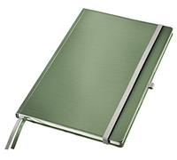 Leitz A4 Hard Cover Notebook, Ruled with 2 Textile Page Markers, 100 gsm Ivory Paper, Style Range, Celadon Green, 80 Sheets