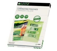 Leitz A4 Laminating Pouches Gloss Document Sealer Home Office Stationery 80mic
