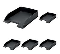 Leitz A4 Letter Tray, Black, Plus Range, 52270095 (Pack of 5)