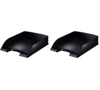 Leitz A4 Letter Tray, Satin Black, Style Range, 52540094 (Pack of 2)