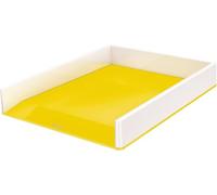 Leitz A4 Letter Tray, White/Yellow, WOW Range, 53611016