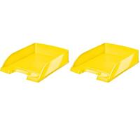 Leitz A4 Letter Tray, Yellow, WOW Range, 52263016 (Pack of 2)