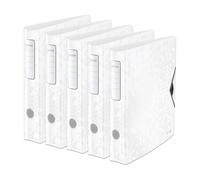 Leitz A4 Lever Arch File Active, White, Curved Spine 65mm Width, Elastic Fastening, Light polyfoam, Wow Range, 11070001