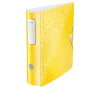 Leitz A4 Lever Arch File Active, Yellow, Curved spine 75mm width, Elastic fastening, Light polyfoam, WOW Range, 11060016