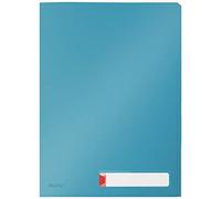 Leitz A4 Plastic Privacy Tab Folder, 40 Sheet Capacity, Pack of 3, Cosy Range, Calm Blue, 47160061