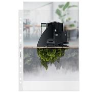 Leitz A4 Pockets, Pack of 100, Punched Plastic Sleeves, Embossed Mat Surface, 100 Micron Thick, 100% Recyclable, Eco Friendly, Recycle Range, 47911003, Clear