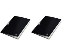 Leitz A4 Professional ColorClip File, 40 Sheet Capacity, Flexible Plastic, Satin Black, Style Range, 41650094 (Pack of 2)