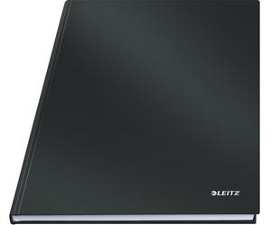 Leitz A4 Squared Notebook, 160 Pages, 80 Sheets of FSC Certified 80 g/m² Paper, Sturdy, Scratch-Resistant Hardcover, For Office, School or as a Diary, Solid Series, Black, 46640095