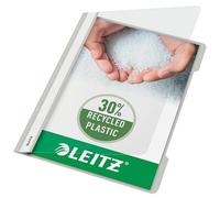 Leitz A4 Standard Plastic File, 30 Percent Pre-consumer Recycled Plastic, Flatfile for A4 Sheets, 60 Sheet Capacity, Grey, 41910085