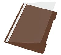 Leitz A4 Standard Plastic File, 30 Percent Pre-Consumer Recycled Plastic, Flatfile for A4 Sheets, 60 Sheet Capacity, Brown, 41910075