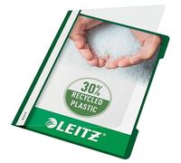 Leitz A4 Standard Plastic File, 30 Percent Pre-Consumer Recycled Plastic, Flatfile for A4 Sheets, 60 Sheet Capacity, Green, 41910055