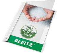 Leitz A4 Standard Plastic File, 30 Percent Pre-Consumer Recycled Plastic, Flatfile for A4 Sheets, 60 Sheet Capacity, Grey, 41910085