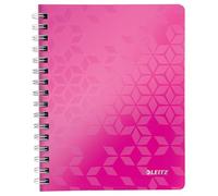 Leitz A5 Flexible Cover Notebook, Pink (Wire Bound, 80 Sheets, Ruled, 90 gsm Ivory Paper, Wow Range), Pack of 1