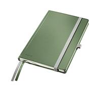 Leitz A5 Hard Cover Notebook, Celadon Green (80 Sheets Squared Paper, with 2 Bookmarks, 100 gsm Ivory Paper, Style Range)
