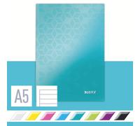 Leitz A5 Hard Cover Notebook, Ice Blue (80 Sheets, Ruled, 90 gsm Ivory Paper, Wo