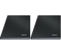 Leitz A5 Lined Notebook, 160 Pages, 80 Sheets of FSC Certified 80 g/m² Paper, Sturdy, Scratch-Resistant Hardcover, For Office, School or as a Diary, Solid Series, Black, 46670095 (Pack of 2)