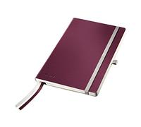 Leitz A5 Soft Cover Notebook, Garnet Red, (80 Sheets Ruled, with 2 Bookmarks, 100 gsm Ivory Paper, Style Range)