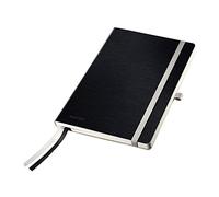 Leitz A5 Soft Cover, Satin Black (80 Sheets Squared Paper, with 2 Bookmarks, 100 gsm Ivory Paper, Style Range)