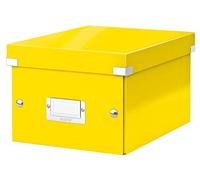 Leitz Wow Click & Store Yellow Storage Box With Label Holder Small