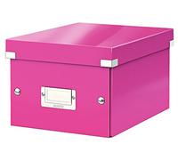 Leitz Wow Click & Store Pink Storage Box With Label Holder Small