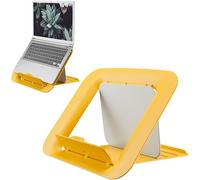 Leitz Adjustable Laptop Stand, Compact Laptop Holder With 4 Height Settings, 80% Recycled Plastic & 100% Recycable, Ergo Cosy Range, Warm Yellow, 312 x 50 x 247mm, 64260019