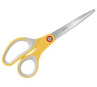 Leitz Ambidextrous Office Scissors, Premium Titanium Coated Stainless Steel, Ultra Sharp, Precision Cutting, Ergonomic Soft Handle Grip, Home/Office Use, Cosy Range, Warm Yellow, 53320019