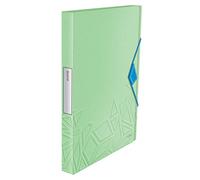 Leitz Box File, Holds up to 250 A4 Sheets, Elastic Closure, Flexible Plastic, Green, Urban Chic Range, 39480050