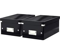 Leitz Click and Store 60410001 Archive Box for CDs Grey Cardboard, Black