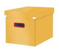 Leitz Click & Store Cube, Foldable Large Storage Box with Lid, Premium Strong Cardboard Container for Home/Office Filing, Cosy Range, Warm Yellow, 53470019