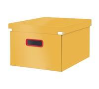 Leitz Click & Store Medium Storage Box, Foldable A4 File Box with Lid, Premium Strong Cardboard Container for Home/Office Filing, Cosy Range, Warm