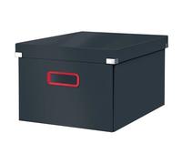 Leitz Click & Store Medium Storage Box, Foldable A4 File Box with Lid, Premium Strong Cardboard Container for Home/Office Filing, Cosy Range, Velvet Grey, 53480089