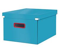 Leitz Click & Store Medium Storage Box, Foldable A4 File Box with Lid, Premium Strong Cardboard Container for Home/Office Filing, Cosy Range, Calm