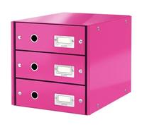 Leitz Drawer Cabinet, 3 Drawers, A4, Click and Store Range 60480023 - Pink