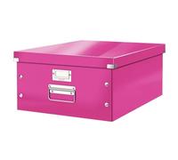 Leitz WOW Click & Store Large Storage Box with Metal Handles Pink