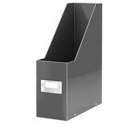 Leitz WOW Magazine File Holder, A4, Cardboard Document Storage Box with Label, Foldable, for Home, Office and School, Click and Store Range, Red Magazine Holder, 60470026