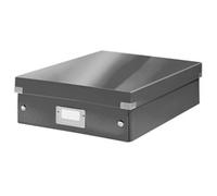 Leitz WOW Organiser Box, Click and Store Range, Medium Organiser Box, Red, 60580026