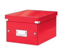 Leitz WOW A5 Storage Box, Click and Store Range, Small Cardboard Storage Box, Red, 60430026