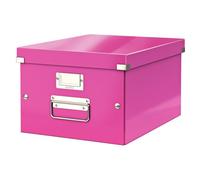 Leitz A4 Storage Box, Click and Store Range 60440023, Medium, Pink