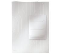 Leitz Combifile Tab Folder A4, Clear White Matt Finish, Top Left Open, 200 Micro