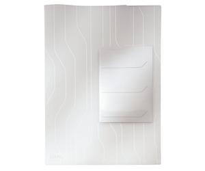 Leitz Combifile Tab Folder A4, Clear White Matt Finish, Top Left Open, 200 Micron Polypropylene, Pack of 3, 47290003
