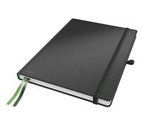 Leitz Complete Notebook A4 Lined, 160 Pages, 80 Sheets, Hardcover, 100 g/m² Paper FSC Certified, Fastener, Bookmark, Pen Loop, Black, 44720095
