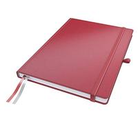 Leitz Complete Notebook A4 Squared, 160 Pages, 80 Sheets, Hardcover, 100 g/m² Paper FSC Certified, Fastener, Bookmark, Pen Loop, Inner Pocket, Red, 44710025