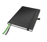 Leitz A5 Hard Cover Notebook, Black (80 Sheets, Ruled, with 2 Bookmarks, 100 gsm Ivory Paper, Complete Range)